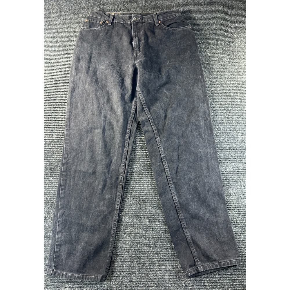 Levi's 550 Relaxed Fit Jeans Womens 14 Black Denim Cotton High Rise Tapered Leg